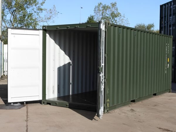 Contenedor de envío desechable de 20 pies – Verde oscuro - Imagen 2