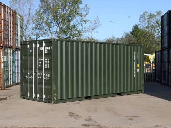 Contenedor de envío desechable de 20 pies – Verde oscuro