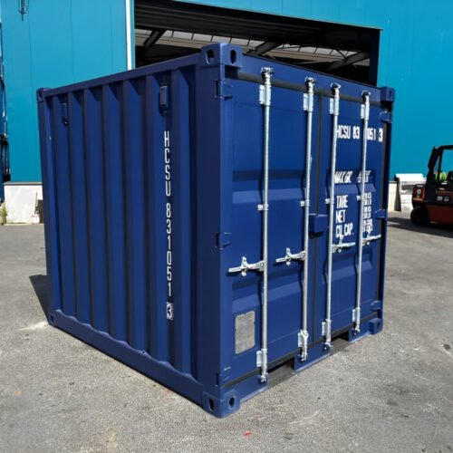 Contenedor de envío desechable de 8 pies, azul