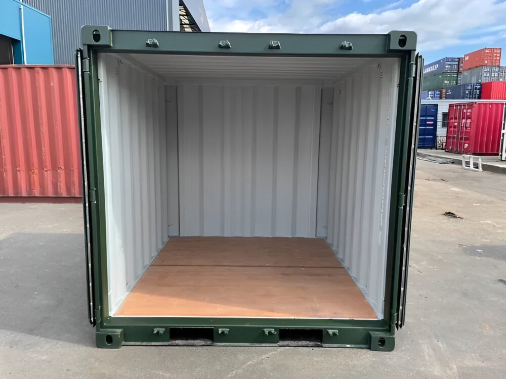 Contenedor de envío desechable de 8 pies (verde) - Imagen 5