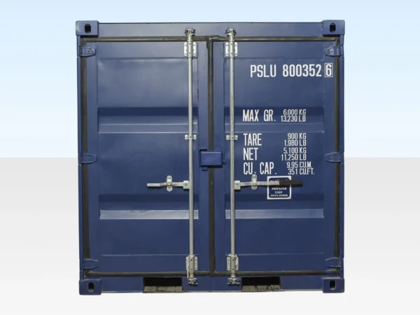 Contenedor de envío desechable de 8 pies, azul - Imagen 5