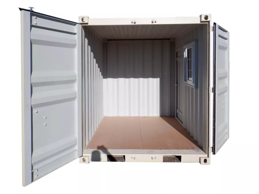 Contenedor cúbico de 8 pies con puerta y ventana, 8 pies de largo x 6,7 pies de ancho x 7,4 pies de alto - Imagen 5