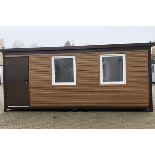 Oficina Modular en Estructura de Contenedor de 6×2,4 Metros, Acabado en Revestimiento Madera - Imagen 3