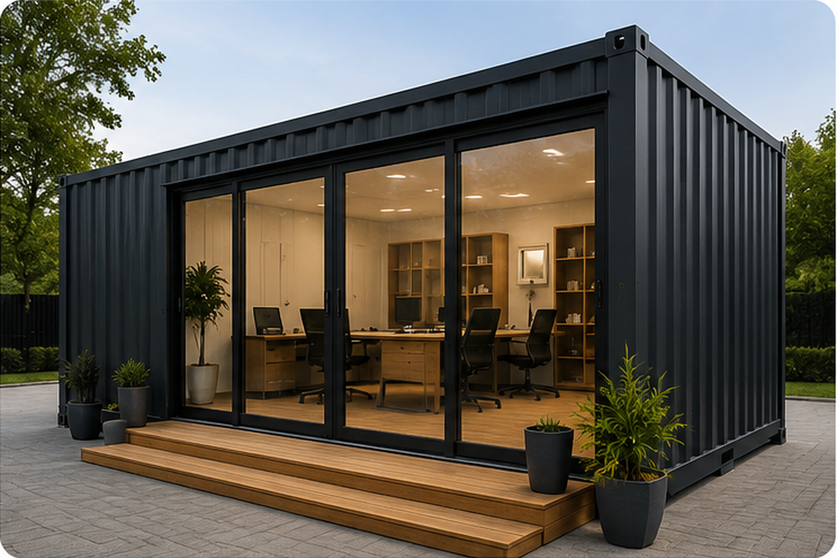 Oficina modular fabricada a partir de un contenedor